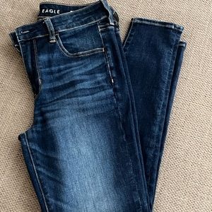 AEO dark wash denim leggings size 8 short